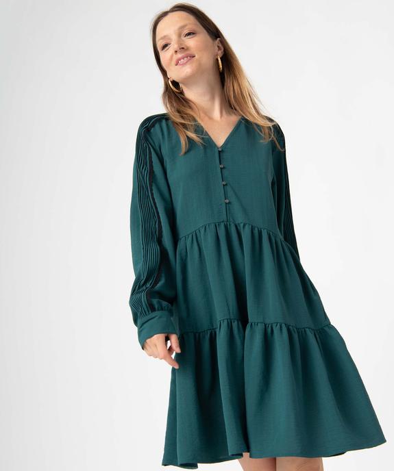 Robe femme à manches longues et volants vue2 - GEMO(FEMME PAP) - GEMO