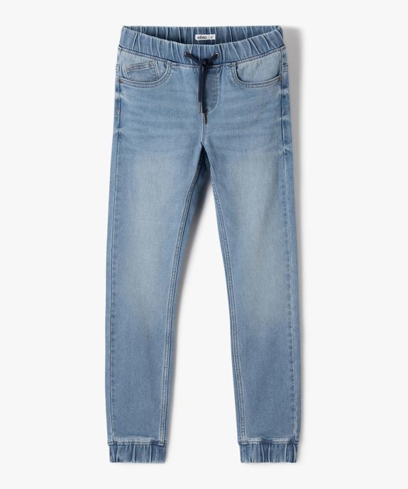 Jean garçon coupe jogger en toile extensible vue1 - GEMO (JUNIOR) - GEMO