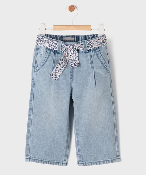 Jean large avec ceinture fantaisie bébé fille - LuluCastagnette vue1 - LULUCASTAGNETTE - GEMO
