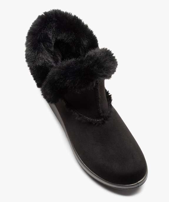 Boots fourrées femme confort en suédine unie vue5 - GEMO (CONFORT) - GEMO
