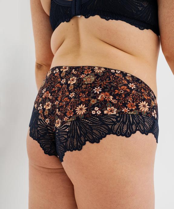 Culotte en microfibre et dentelle femme grande taille vue3 - GEMO(HOMWR FEM) - GEMO