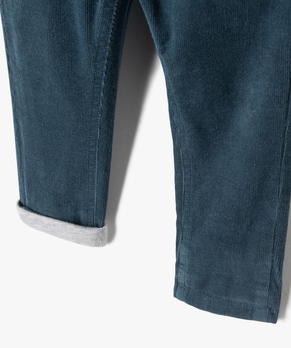 Pantalon bébé garçon en velours doublé jersey vue3 - GEMO(BEBE DEBT) - GEMO
