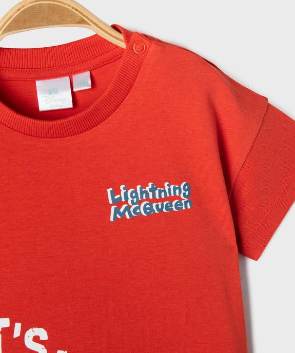 Tee-shirt manches courtes en jersey de coton imprimé Flash McQueen bébé garçon - Disney Baby vue2 - CARS - GEMO