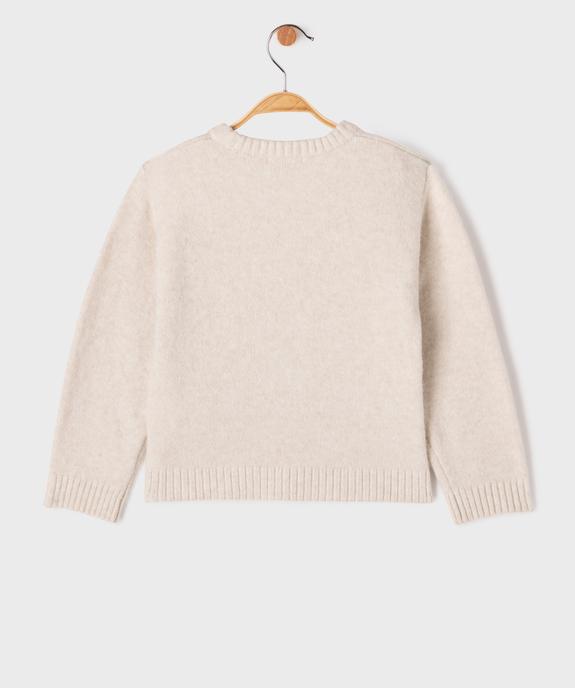 Pull brodé de perles en maille douce et chaude fille - GEMO (ENFANT) Pull brodé de perles en maille douce et chaude fille vue3 - GEMO (ENFANT) - GEMO