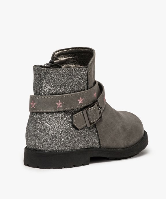 Boots bébé fille avec paillettes et bride à boucle vue4 - GEMO(BEBE DEBT) - GEMO