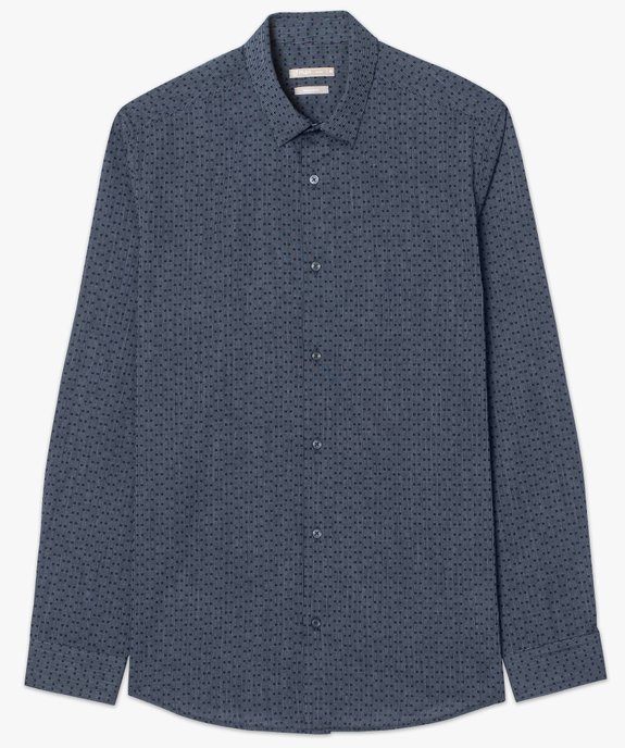 Chemise homme regular fit à fines rayures - repassage facile vue4 - GEMO(URBAIN) - GEMO