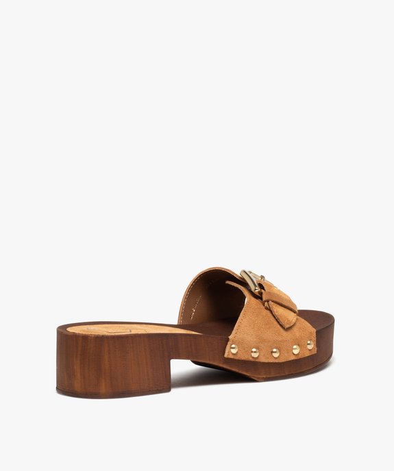 Mules femme à talon large et bride en cuir - Taneo vue4 - TANEO - GEMO