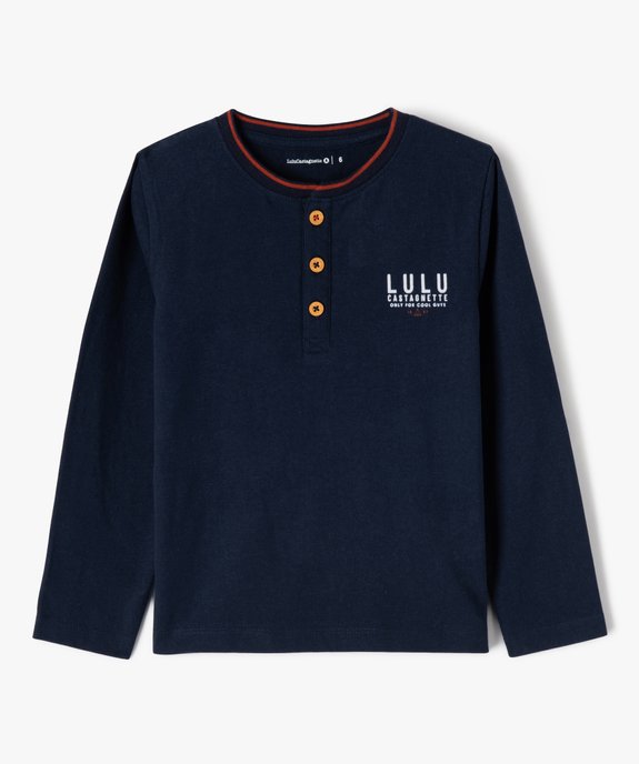 Tee-shirt à manches longues à col tunisien garçon - LuluCastagnette vue2 - LULUCASTAGNETTE - GEMO