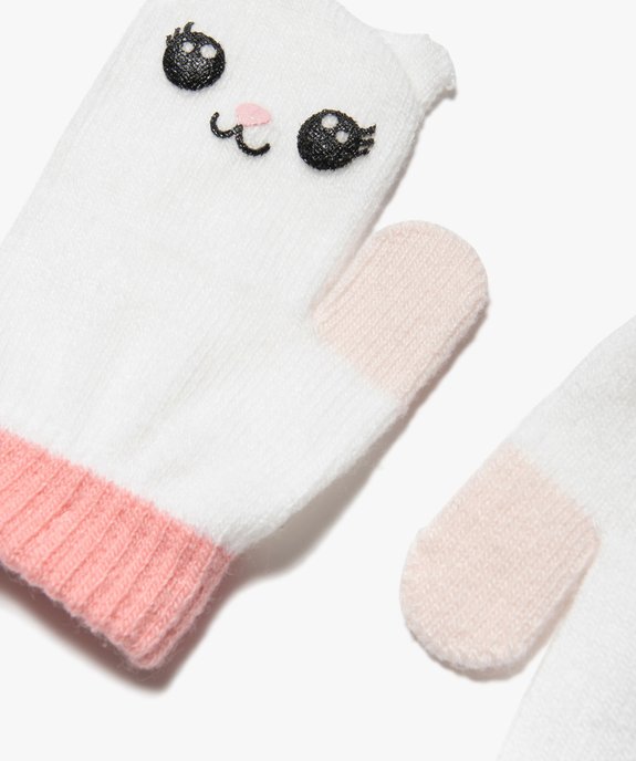 Moufles bébé fille avec motif animal vue2 - GEMO(BEBE DEBT) - GEMO