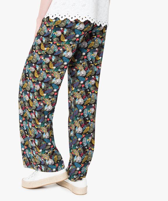 Pantalon large et fluide à motif tropical vue3 - GEMO(FEMME PAP) - GEMO