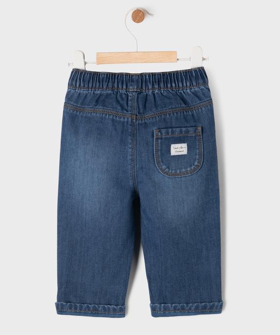 Jean large avec taille élastique ajustable bébé garçon vue3 - GEMO 4G BEBE - GEMO