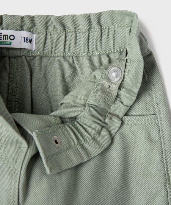Pantalon en coton avec taille ajustable bébé fille vue2 - GEMO 4G BEBE - GEMO