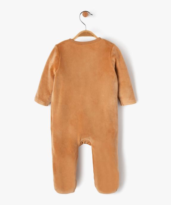 Pyjama dors-bien en velours fermeture devant bébé vue5 - GEMO 4G BEBE - GEMO