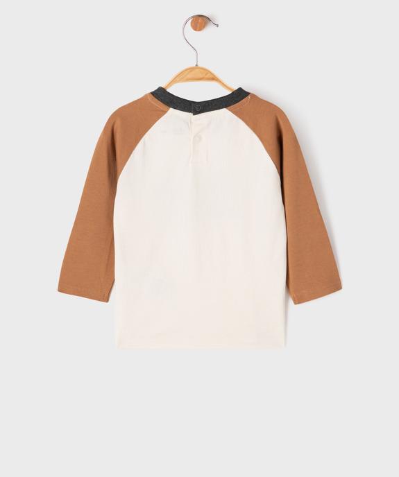 Tee-shirt à manches longues contrastantes bébé garçon vue3 - GEMO 4G BEBE - GEMO