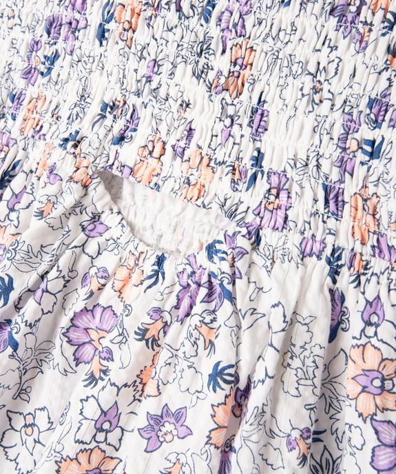 Robe manches courtes à motifs fleuris fille - LuluCastagnette vue4 - LULUCASTAGNETTE - GEMO