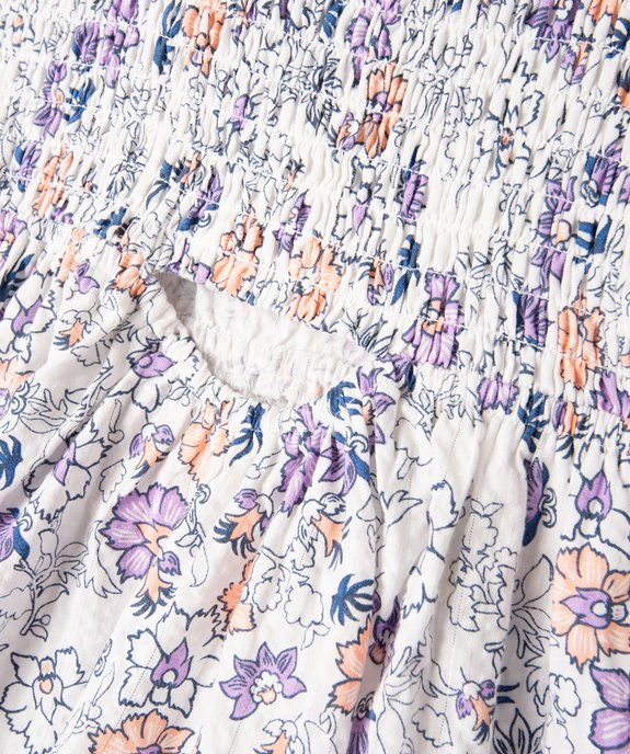 Robe manches courtes à motifs fleuris fille - LuluCastagnette vue4 - LULUCASTAGNETTE - GEMO