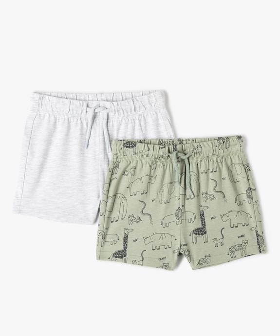 Short bébé garçon en jersey à taille élastiquée (lot de 2) vue1 - GEMO(BEBE DEBT) - GEMO