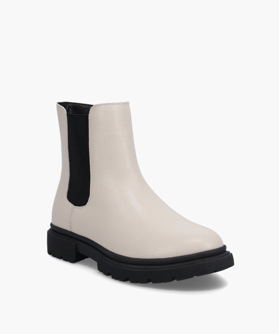 Chelsea boots fille sur semelle crantée vue2 - GEMO (ENFANT) - GEMO