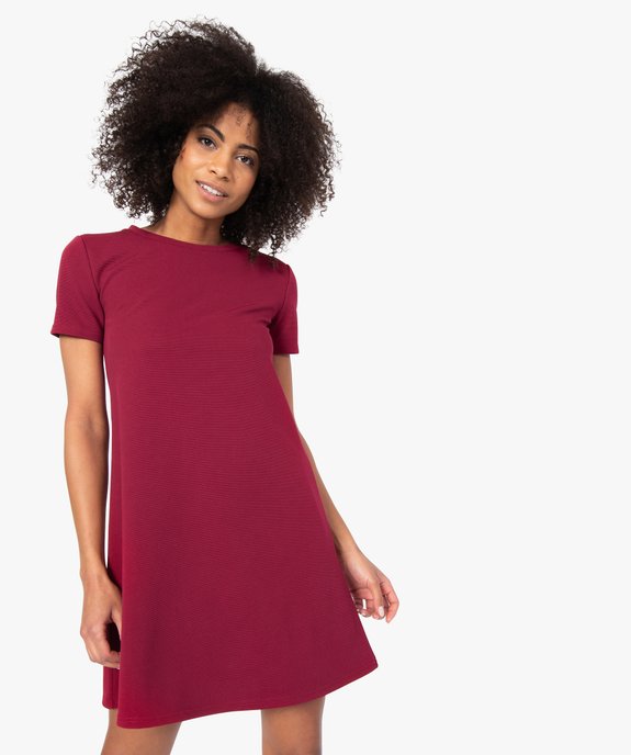 Robe femme coupe trapèze à manches courtes vue1 - FOLLOW ME - GEMO