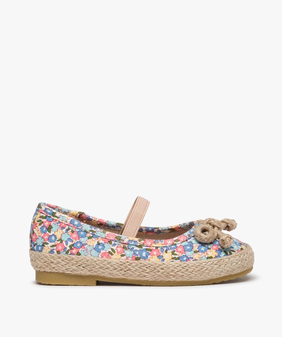 Ballerines fille en toile imprimée et bride élastique vue1 - GEMO (ENFANT) - GEMO