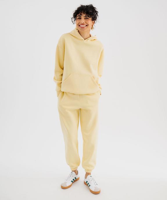 Sweat à capuche en molleton uni femme vue4 - GEMO 4G FEMME - GEMO