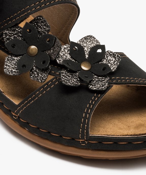 Mules femme confort avec bride à fleurs en relief vue6 - GEMO (CONFORT) - GEMO