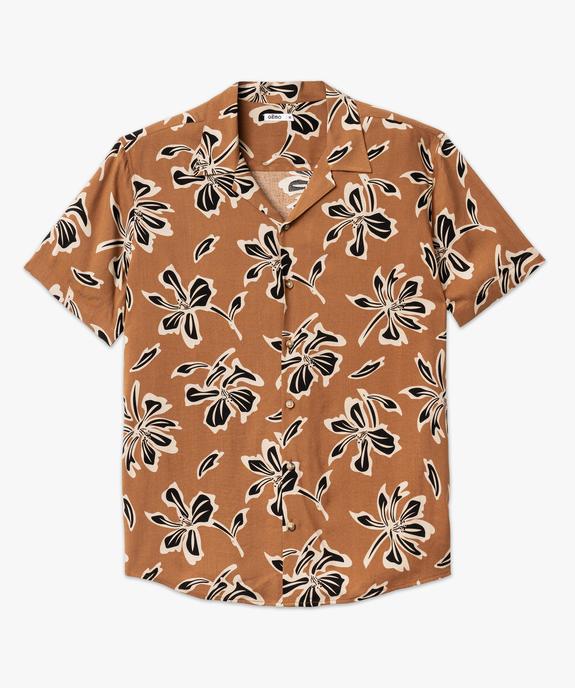 Chemise manches courtes et col cubain en viscose fleurie homme vue4 - GEMO (HOMME) - GEMO