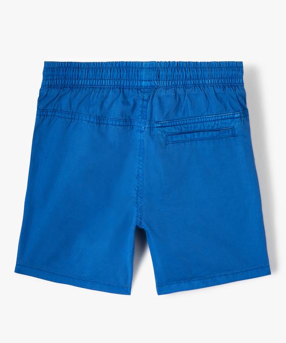 Bermuda garçon en toile au coloris unique et à taille élastiquée vue3 - GEMO (JUNIOR) - GEMO