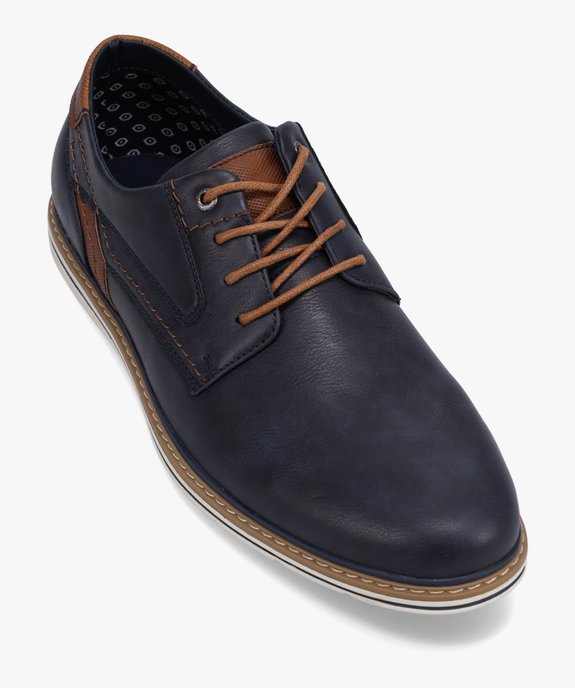 Derbies homme style casual à semelle contrastée vue5 - GEMO(URBAIN) - GEMO