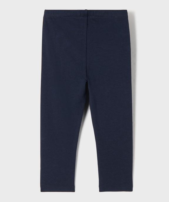 Legging court en coton stretch fille vue3 - GEMO 4G FILLE - GEMO