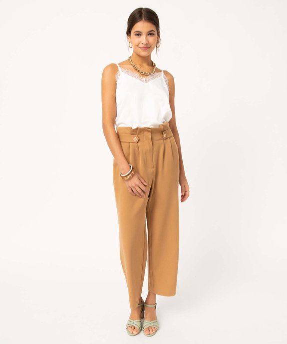 Pantacourt femme taille haute coupe ample vue5 - GEMO(FEMME PAP) - GEMO