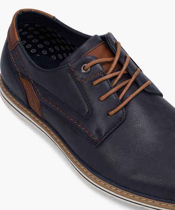 Derbies homme style casual à semelle contrastée vue6 - GEMO(URBAIN) - GEMO