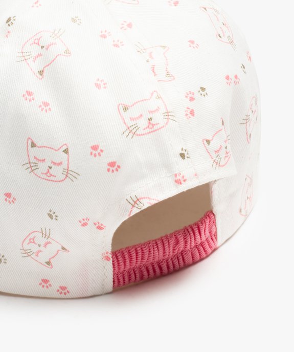 Casquette bébé fille souple à motif chat all over et visière bicolore vue2 - GEMO(BEBE DEBT) - GEMO