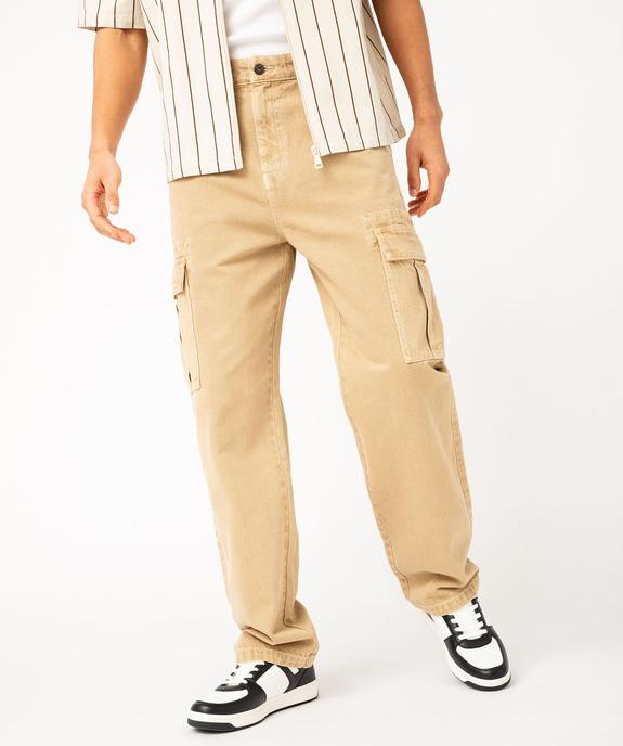 Pantalon cargo en coton homme vue1 - GEMO (HOMME) - GEMO