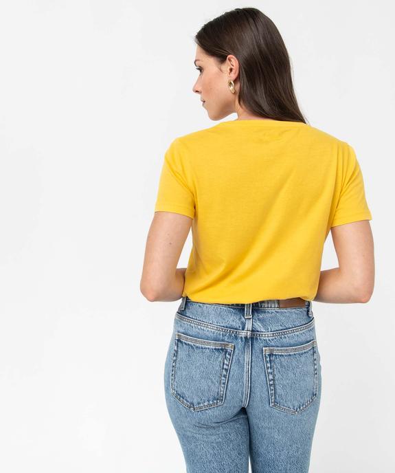 Tee-shirt à manches courtes et col rond femme vue3 - GEMO(FEMME PAP) - GEMO