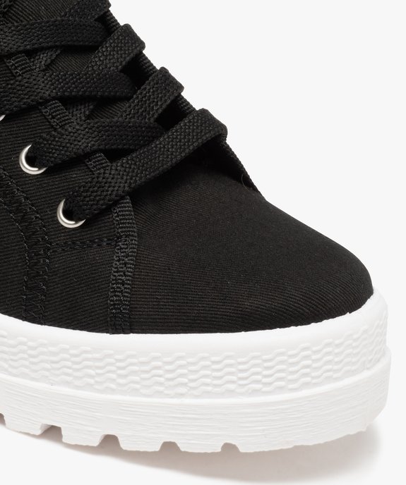 Tennis femme mid-cut en toile unie à talon et semelle crantée vue6 - GEMO (SPORTSWR) - GEMO