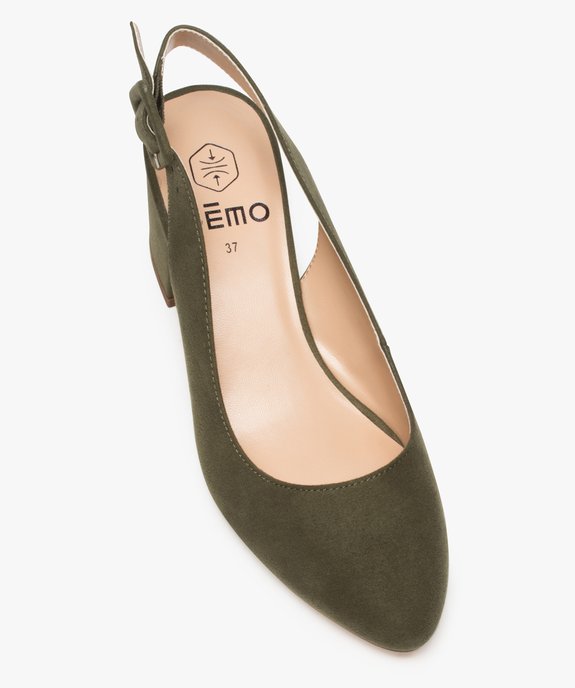 Escarpins femme unis à talon carré et contrefort ouvert vue5 - GEMO(URBAIN) - GEMO