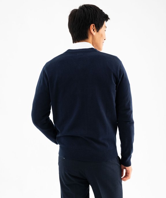 Gilet à col V en maille fine homme vue3 - GEMO (HOMME) - GEMO