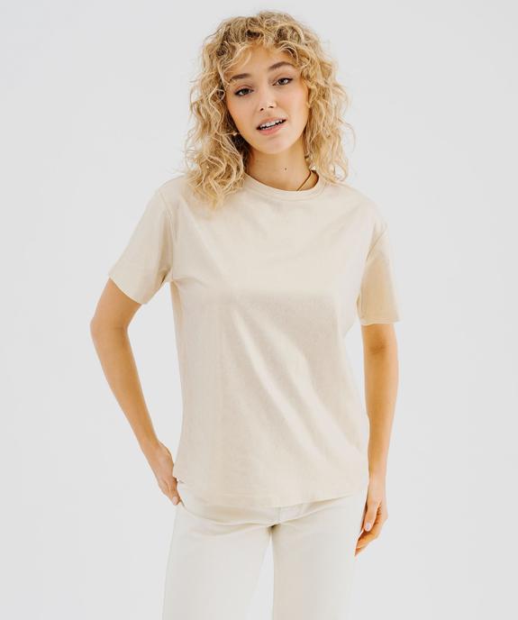 Tee-shirt manches courtes et col rond à paillettes femme vue5 - GEMO 4G FEMME - GEMO