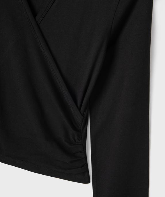 Tee-shirt manches longues cache-cœur fille vue2 - GEMO 4G FILLE - GEMO