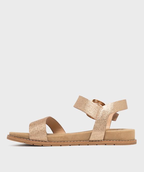 Sandales plates à brides métallisées femme - Valentina Baldano vue3 - VALENTINA BALDA - GEMO