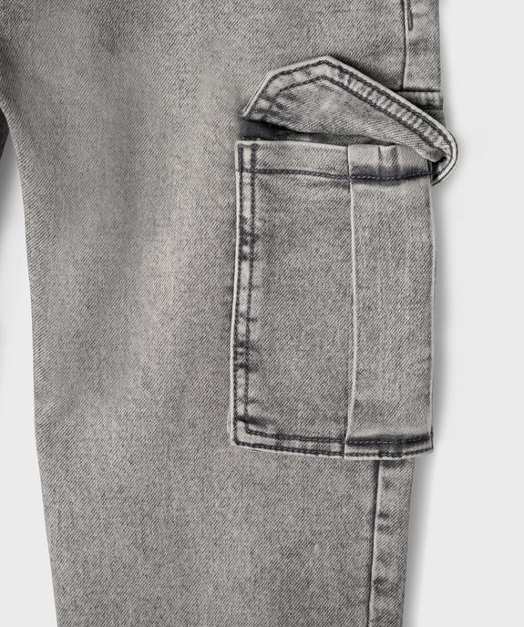Jean jogger en coton stretch avec taille ajustable garçon vue2 - GEMO (JUNIOR) - GEMO