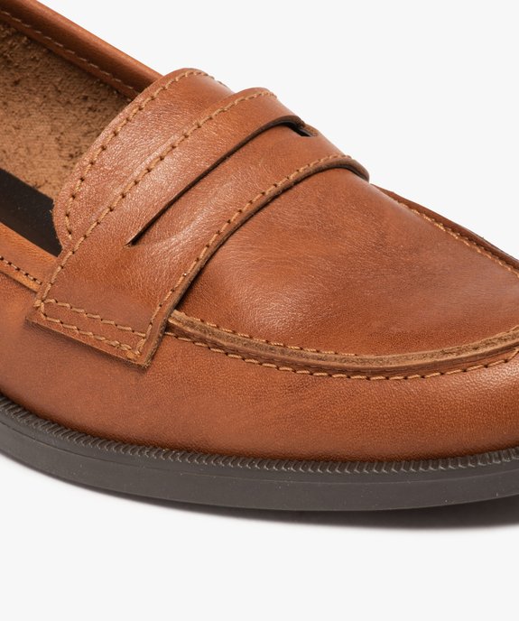 Mocassins femme à talon plat et dessus cuir uni - Tanéo vue6 - TANEO - GEMO