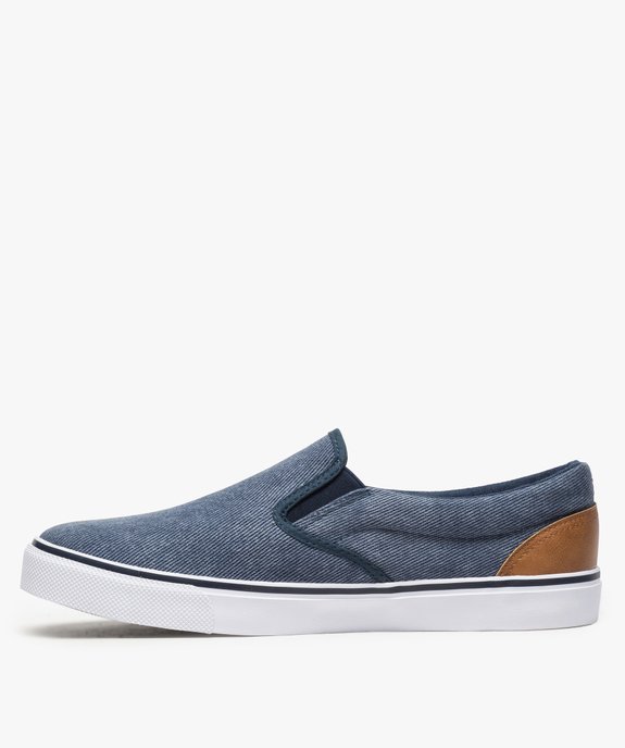 Tennis homme en toile façon slip-on bicolores vue3 - GEMO (SPORTSWR) - GEMO