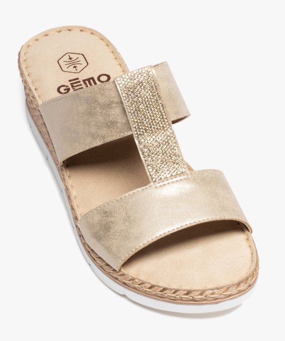 Mules femme compensée avec bride à strass vue5 - GEMO (CONFORT) - GEMO