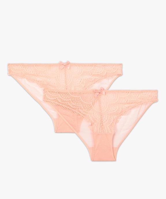 Culottes en dentelle et tulle femme (lot de 2) vue4 - GEMO(HOMWR FEM) - GEMO
