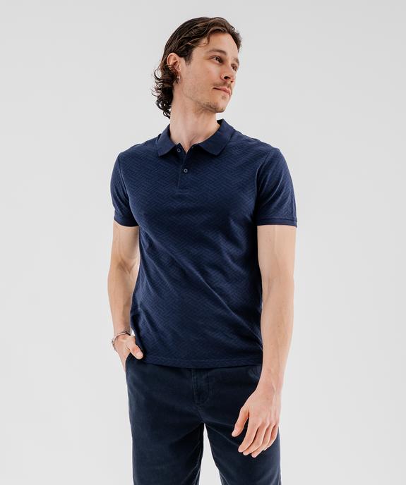 Polo manches courtes en maille fantaisie homme vue1 - GEMO 4G HOMME - GEMO