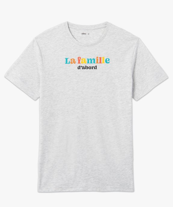 Tee-shirt homme à manches courtes message famille vue5 - GEMO (HOMME) - GEMO