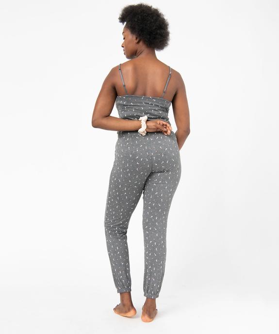 Pantalon de pyjama en maille fine avec bas resserré femme vue6 - GEMO 4G FEMME - GEMO
