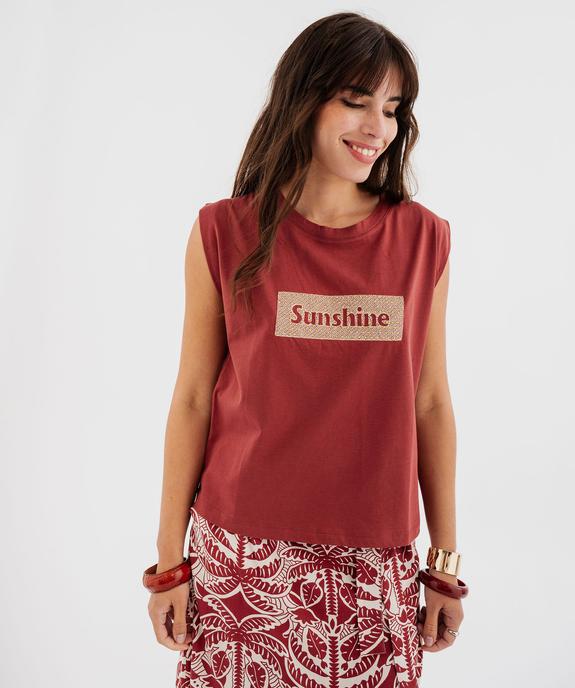 Débardeur col rond à broderie et strass brillant femme vue1 - GEMO(FEMME PAP) - GEMO